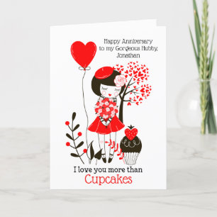 Cartes Pour Fêtes Annuelles Je t'aime plus que l'anniversaire des cakes/maris