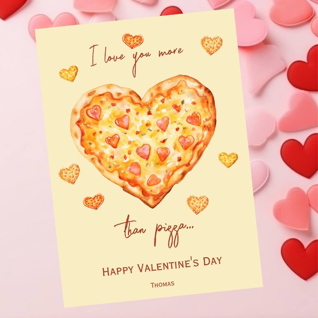Cartes Pour Fêtes Annuelles Je t'aime plus que pizza drôle Saint Valentin (Créateur téléchargé)