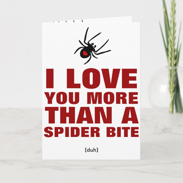 Cartes Pour Fêtes Annuelles Je t'aime plus qu'une bouchée d'araignée (Devant)
