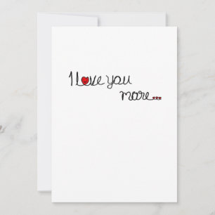 Cartes Pour Fêtes Annuelles Je t'aime plus Typography Design coeurs rouges