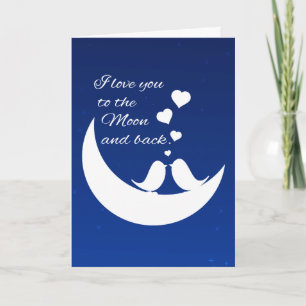 Cartes Pour Fêtes Annuelles Je t'aime sur la Lune et de retour
