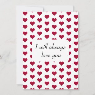 Cartes Pour Fêtes Annuelles Je t'aimerai toujours coeur rouge