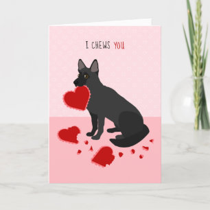 Cartes Pour Fêtes Annuelles Je te mâche berger allemand Saint-Valentin