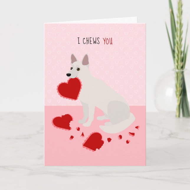 Cartes Pour Fêtes Annuelles Je te mâche berger allemand Saint-Valentin (Devant)