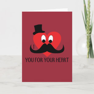 Cartes Pour Fêtes Annuelles Je te moustache pour ton coeur Saint Valentin Roug