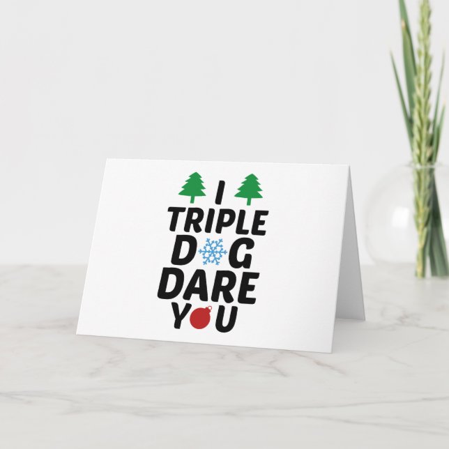 Cartes Pour Fêtes Annuelles Je T'Ose Un Chien Triple (Devant)
