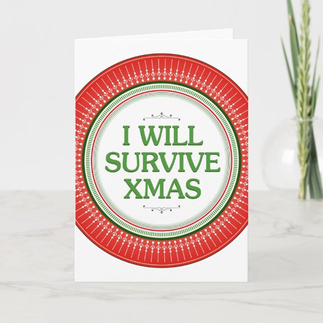 Cartes Pour Fêtes Annuelles Je Vais Survivre À L'Inspiration Fitness De Noël (Devant)