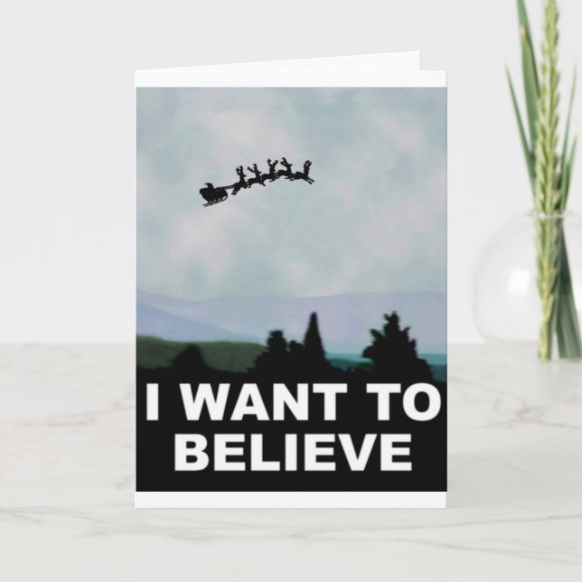 Cartes Pour Fêtes Annuelles Je Veux Croire Père Noël (Devant)