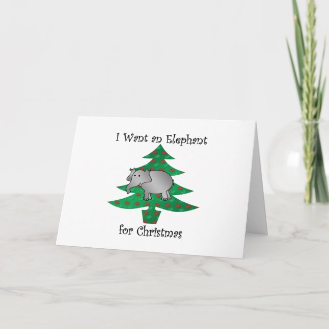 Cartes Pour Fêtes Annuelles Je veux un éléphant pour Noël (Devant)