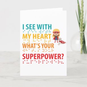 Cartes Pour Fêtes Annuelles Je Vois Avec Mon Coeur Fille - L'Aveugle Braille
