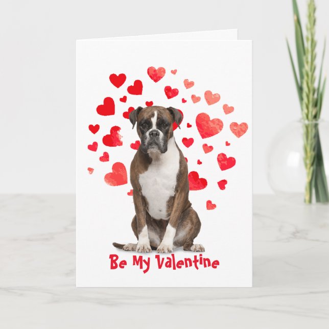 Cartes Pour Fêtes Annuelles Je vous aime Boxer Saint-Valentin (Devant)