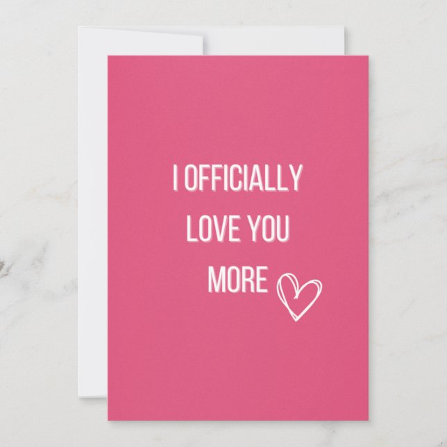 Cartes Pour Fêtes Annuelles Je vous aime officiellement plus Valentine Card (Devant)