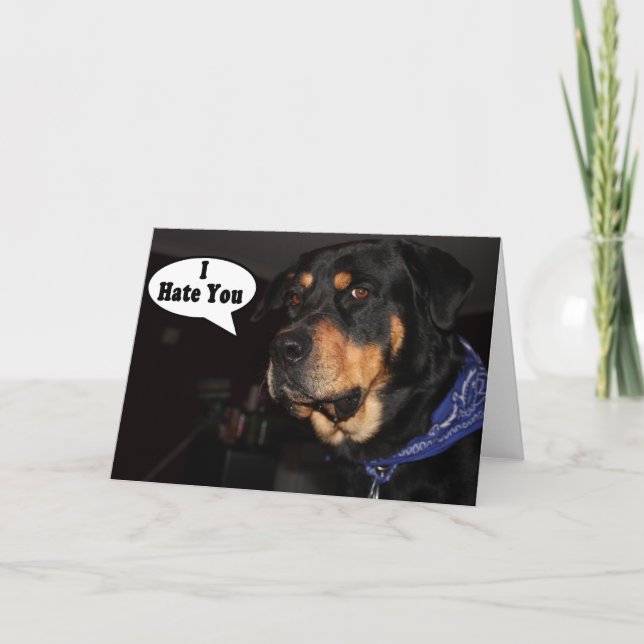 Cartes Pour Fêtes Annuelles Je vous déteste (Devant)