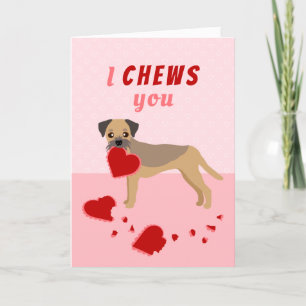 Cartes Pour Fêtes Annuelles Je vous mâche frontière Terrier Saint-Valentin