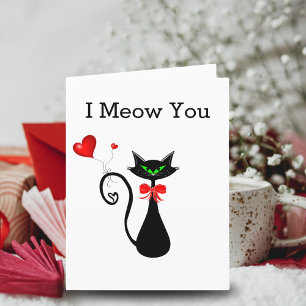 Cartes Pour Fêtes Annuelles Je vous miaule siamois avec coeurs Saint-Valentin