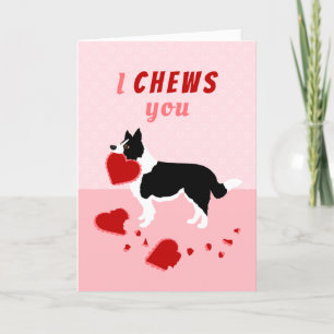 Cartes Pour Fêtes Annuelles Je vous montre frontière Collie Saint Valentin
