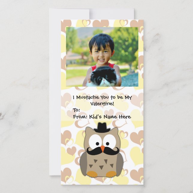 Cartes Pour Fêtes Annuelles Je vous moustache d'être mes enfants Valentine (Devant)