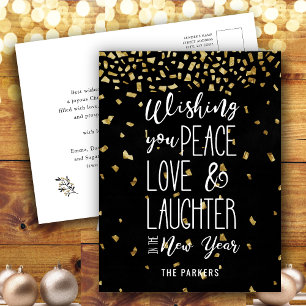 Cartes Pour Fêtes Annuelles Je Vous Souhaite La Paix Aime Le Rire Au Nouvel An