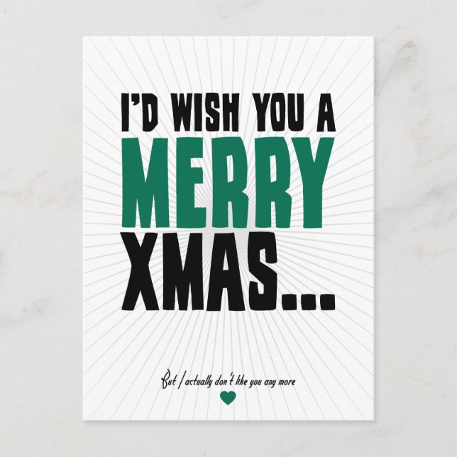Cartes Pour Fêtes Annuelles Je vous souhaite un joyeux Noël (Devant)