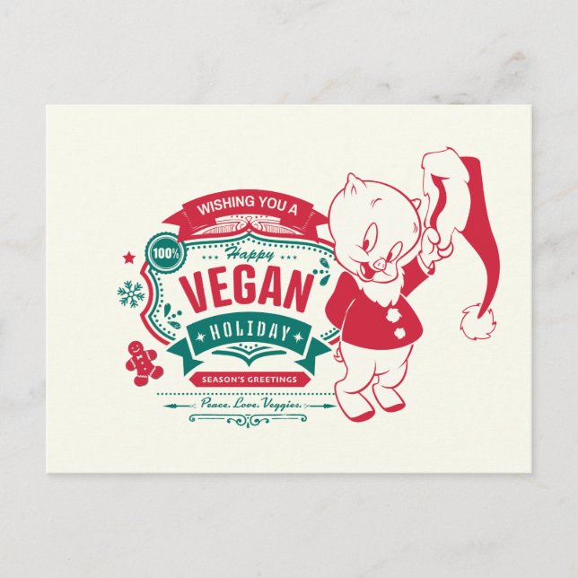 Cartes Pour Fêtes Annuelles Je Vous Souhaite Un Joyeux Vacances À Végan (Devant)