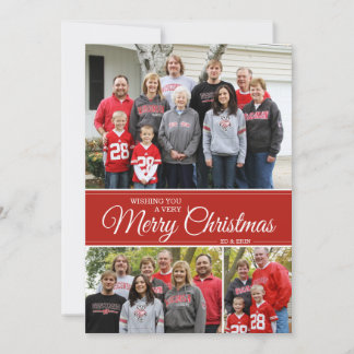 Cartes Pour Fêtes Annuelles Je vous souhaite un très joyeux Noël | 5x7 | rouge