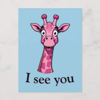 Cartes Pour Fêtes Annuelles Je vous vois - Style Giraffe