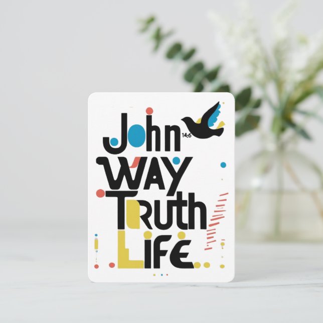 Cartes Pour Fêtes Annuelles Jean 14:6 Vérité Vérité Vie moderne Abstraite (Debout devant)