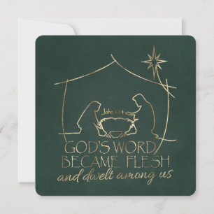Cartes Pour Fêtes Annuelles Jean 1:14 Noël Nativité Écriture Religieuse