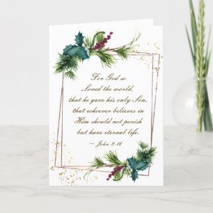 Cartes Pour Fêtes Annuelles Jean 3:16 Dieu si aimé le monde Noël