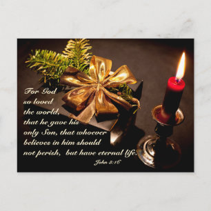 Cartes Pour Fêtes Annuelles Jean 3:16 Écriture Dieu si aimé le monde Personnal