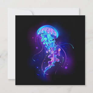 Cartes Pour Fêtes Annuelles Jellyfish éclatante couleur