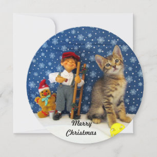 Cartes Pour Fêtes Annuelles Jenkins' Christmas Elf - Cute Kitten Christmas Pic