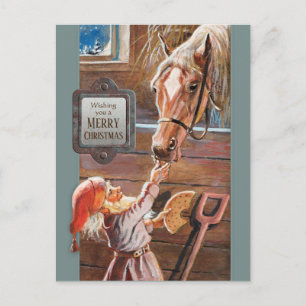 Cartes Pour Fêtes Annuelles Jenny Nyström Christmas Tomte Brownie cheval stabl