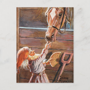 Cartes Pour Fêtes Annuelles Jenny Nyström - Joyeux Cheval de Noël dans une sta