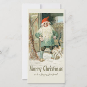 Cartes Pour Fêtes Annuelles Jenny Nyström Tomte and cat CC1191