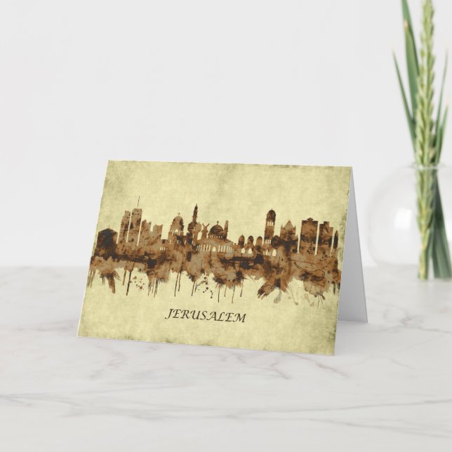 Cartes Pour Fêtes Annuelles Jérusalem Israël Cityscape (Devant)