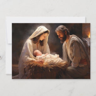 Cartes Pour Fêtes Annuelles Jésus bébé Marie Joseph Nativité Joyeux Noël