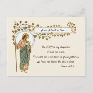 Cartes Pour Fêtes Annuelles Jésus Bon Pasteur Écriture Citation Miséricorde di