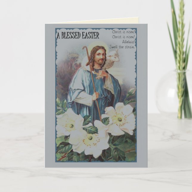 Cartes Pour Fêtes Annuelles Jésus Bon Pasteur Salutation de Pâques (Devant)