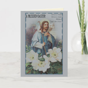 Cartes Pour Fêtes Annuelles Jésus Bon Pasteur Vœux de Pâques