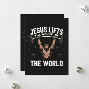 Cartes Pour Fêtes Annuelles Jésus-Christ faisant du soulevé de terre