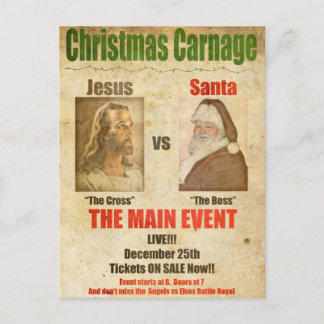 Cartes Pour Fêtes Annuelles Jésus contre Père Noël