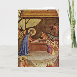 Cartes Pour Fêtes Annuelles Jésus dans la mangeoire - Bernardo Daddi