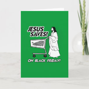 CARTES POUR FÊTES ANNUELLES JÉSUS ÉCONOMISE LE VENDREDI NOIR