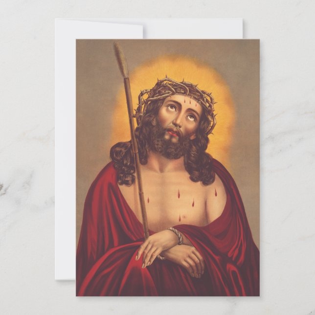Cartes Pour Fêtes Annuelles Jésus est couronné d'une couronne d'épines (Devant)