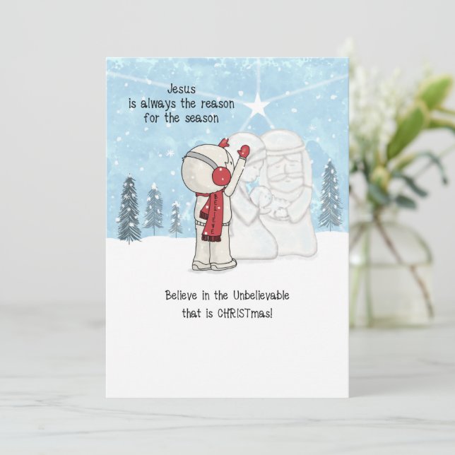 Cartes Pour Fêtes Annuelles Jésus est la raison de la saison (Debout devant)