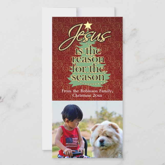 Cartes Pour Fêtes Annuelles Jésus est la raison de Noël chrétien (Devant)