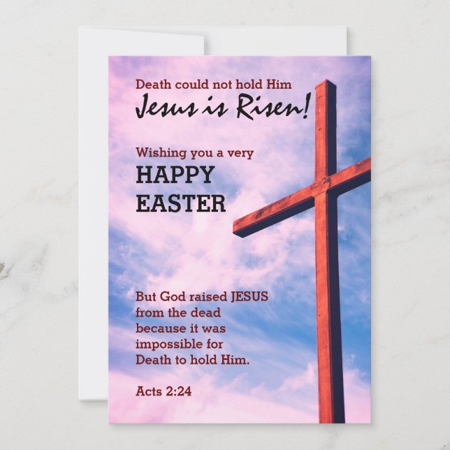 Cartes Pour Fêtes Annuelles Jésus est ressuscité HEUREUX PÂQUES Customisé (Devant)
