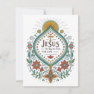 Cartes Pour Fêtes Annuelles Jésus : Le chemin, la vérité, la vie