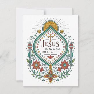 Cartes Pour Fêtes Annuelles Jésus : Le chemin, la vérité, la vie